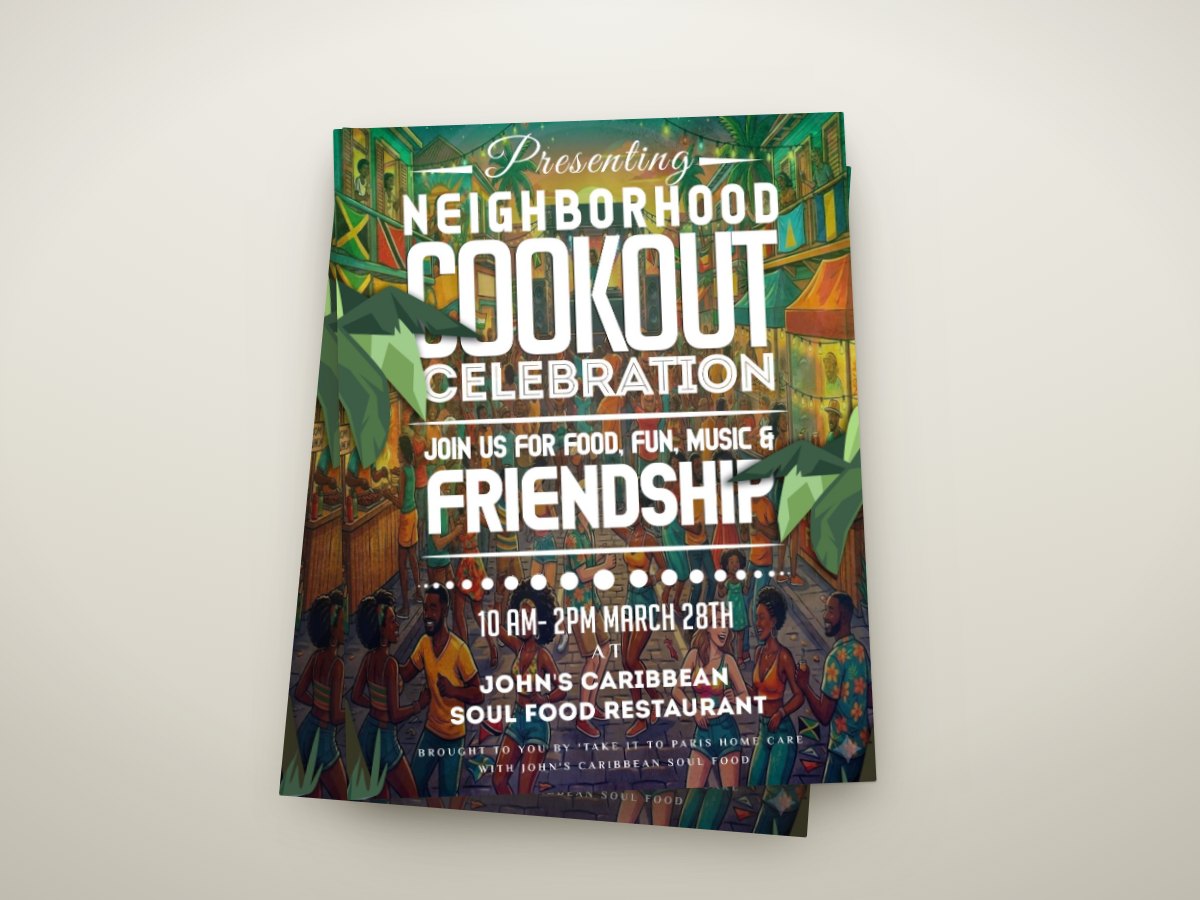 Take It to Paris — Cookout flyer · full-bleed event print