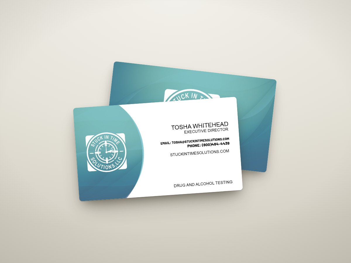 Stuck in Time — Business cards · teal system